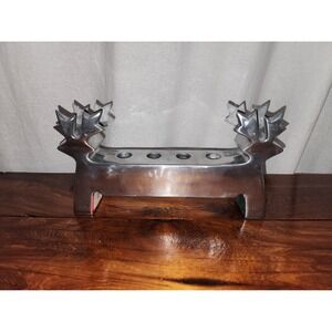 Vintage Reindeer Candle Holder Polished Aluminum‎